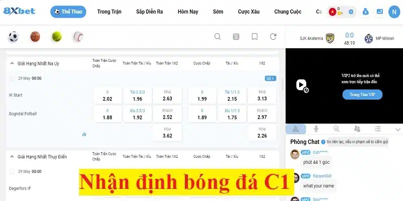 Nhận định bóng đá C1 uy tín, chính xác 100% tại 8XBET